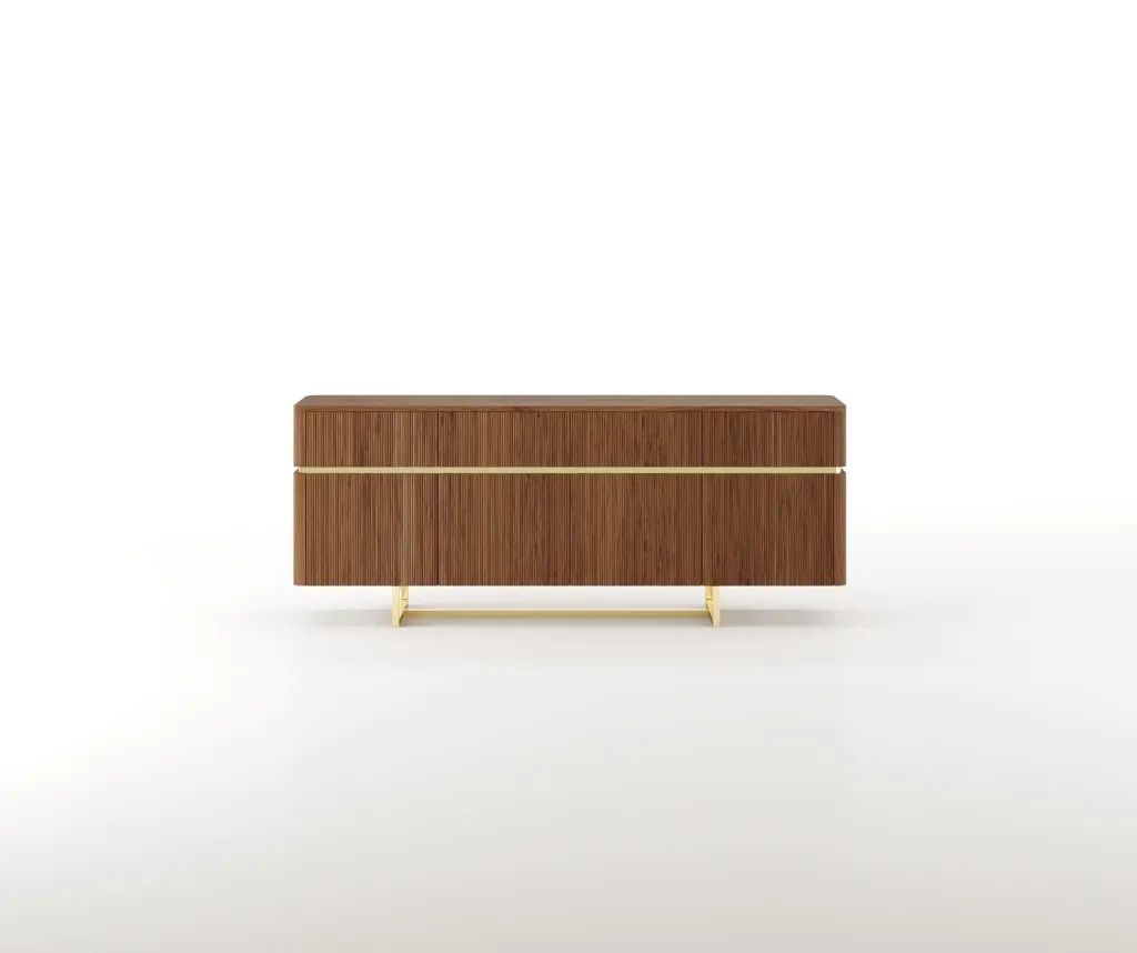 [AF.13.01] Atlanta Sideboard (Matte Walnut, Gold stainless steel)