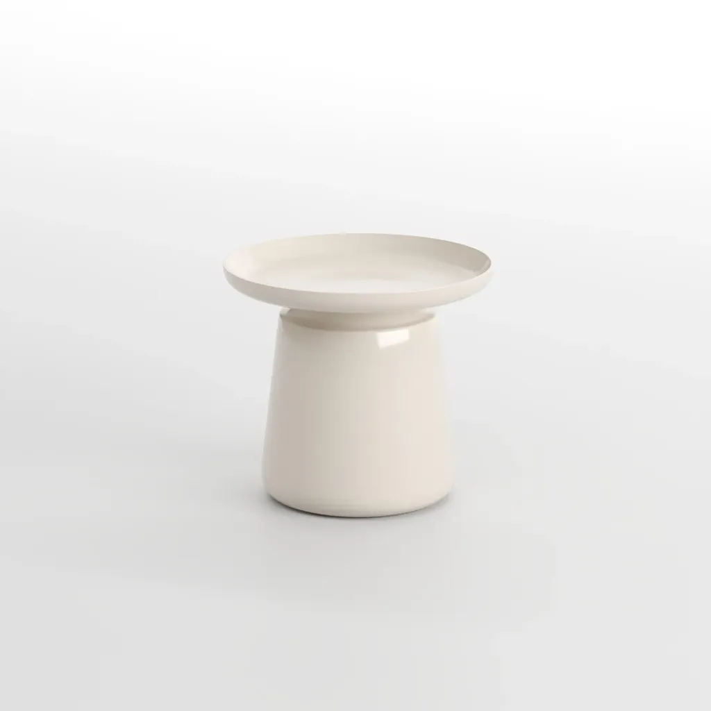 [AF.13.34] Dallas Side Table (Matte Cream Lacquer)