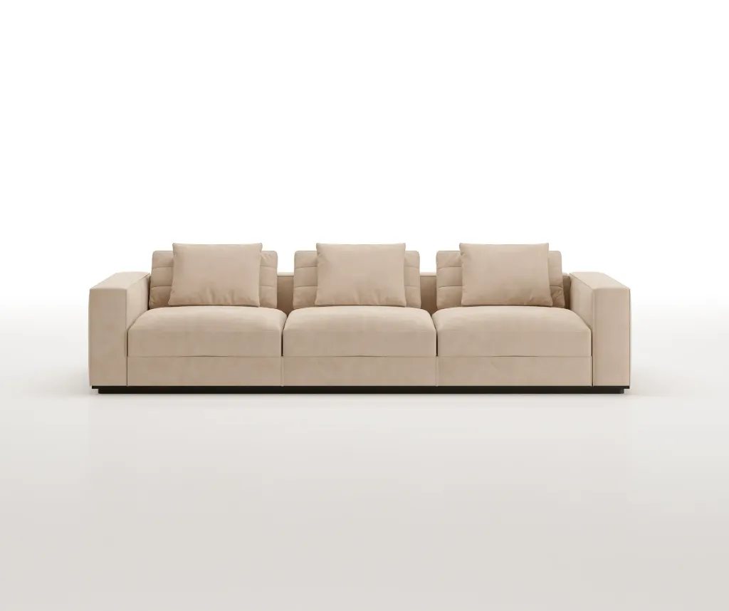 [AF.13.16] Portland 3 Seater Sofa (Velvet Ivory)