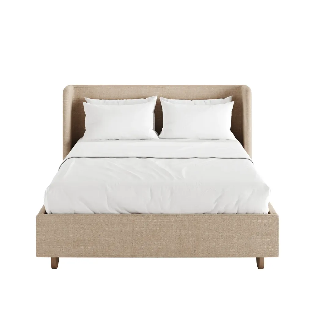 [AF.05.06.14] Sunshine Bed (W. 90 x L. 200 cm, Matte Natural Oak, Cream Linen)