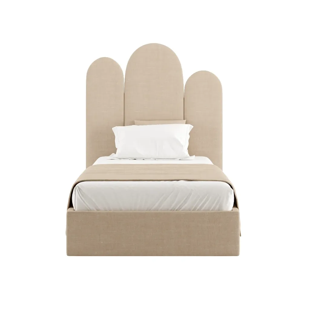 [AF.05.06.13] Cloud Bed (W. 90 x L. 200 cm, Cream Linen)